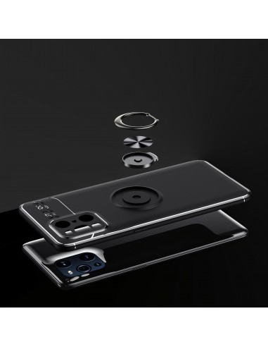 Coque silicone Oppo Find X3 / X3 Pro avec anneau Noir
