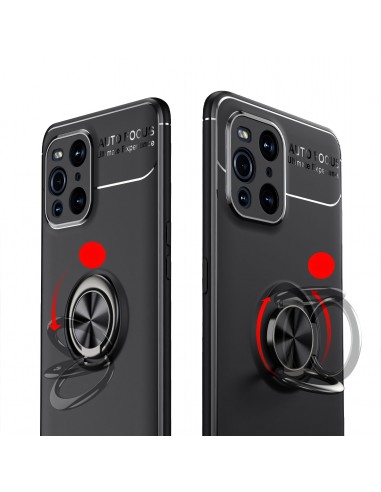 Coque silicone Oppo Find X3 / X3 Pro avec anneau Noir