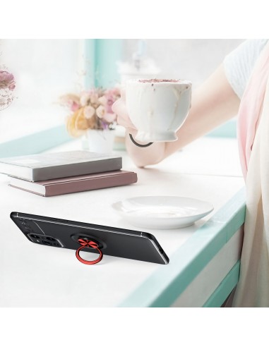 Coque silicone Oppo Find X3 / X3 Pro avec anneau Noir