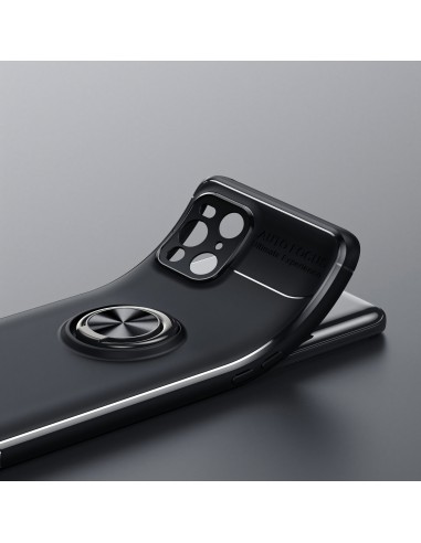 Coque silicone Oppo Find X3 / X3 Pro avec anneau Noir