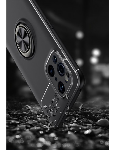 Coque silicone Oppo Find X3 / X3 Pro avec anneau Noir