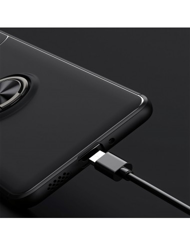 Coque silicone Oppo Find X3 / X3 Pro avec anneau Noir