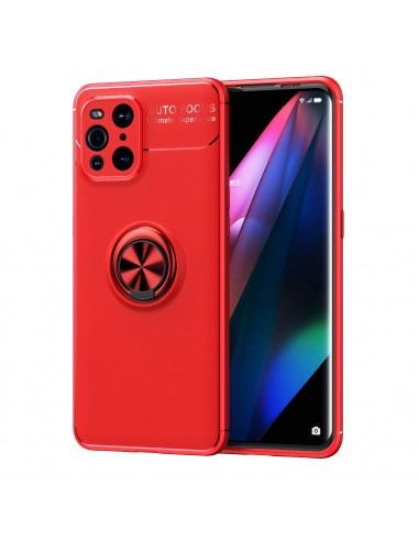 Coque silicone Oppo Find X3 / X3 Pro avec anneau Rouge