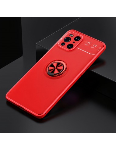 Coque silicone Oppo Find X3 / X3 Pro avec anneau Rouge