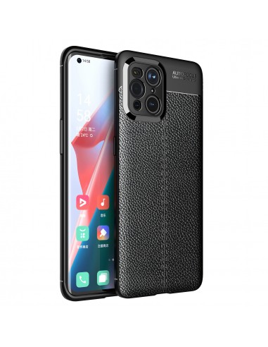 Coque silicone Oppo Find X3 / Find X3 Pro Litchi Noir