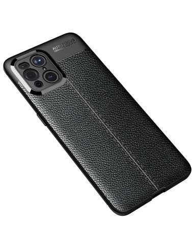 Coque silicone Oppo Find X3 / Find X3 Pro Litchi Noir
