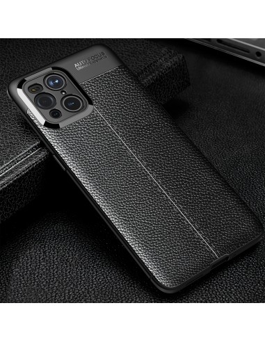 Coque silicone Oppo Find X3 / Find X3 Pro Litchi Noir