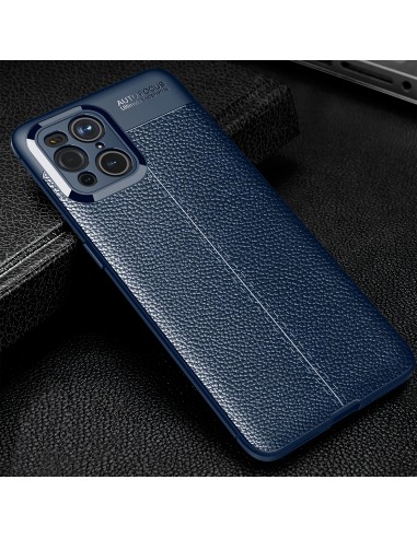 Coque silicone Oppo Find X3 / Find X3 Pro Litchi Bleu