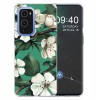 Coque silicone OnePlus 9 White flower Vert