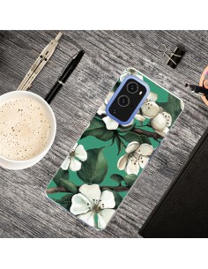 Coque silicone OnePlus 9 White flower Vert
