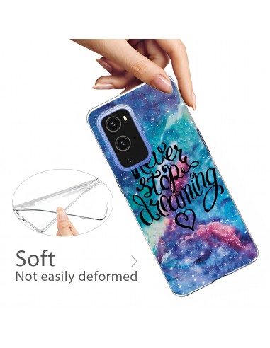 Coque silicone OnePlus 9 Never Stop Dreaming Bleu foncé