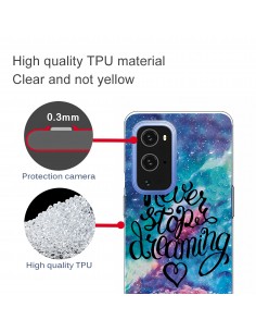 Coque silicone OnePlus 9 Never Stop Dreaming Bleu foncé