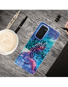 Coque silicone OnePlus 9 Never Stop Dreaming Bleu foncé