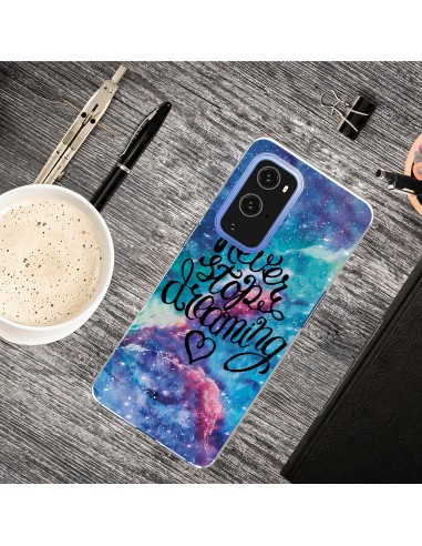 Coque silicone OnePlus 9 Never Stop Dreaming Bleu foncé