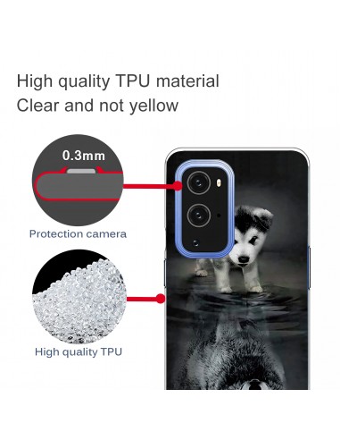 Coque silicone OnePlus 9 Loup Noir
