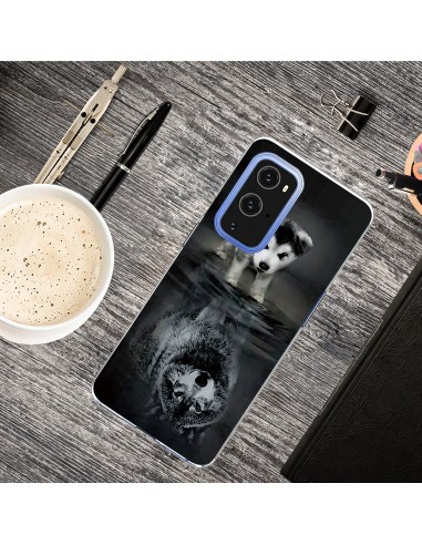 Coque silicone OnePlus 9 Loup Noir