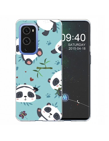 Coque silicone OnePlus 9 Happy panda Vert