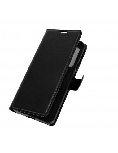 Etui portefeuille OnePlus 9 Litchi Noir