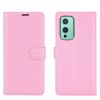 Etui portefeuille OnePlus 9 Litchi Rose