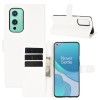 Etui portefeuille OnePlus 9 Litchi Blanc