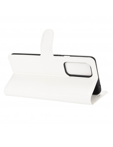 Etui portefeuille OnePlus 9 Litchi Blanc