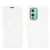 Etui portefeuille OnePlus 9 Litchi Blanc