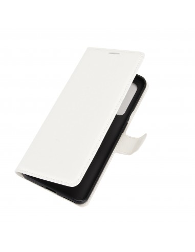 Etui portefeuille OnePlus 9 Litchi Blanc