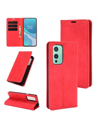 Etui portefeuille OnePlus 9 Business Soft touch Rouge