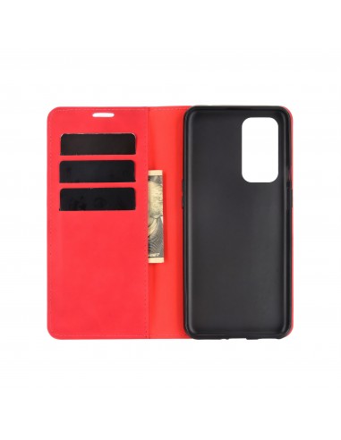 Etui portefeuille OnePlus 9 Business Soft touch Rouge