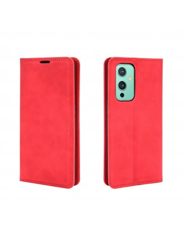 Etui portefeuille OnePlus 9 Business Soft touch Rouge