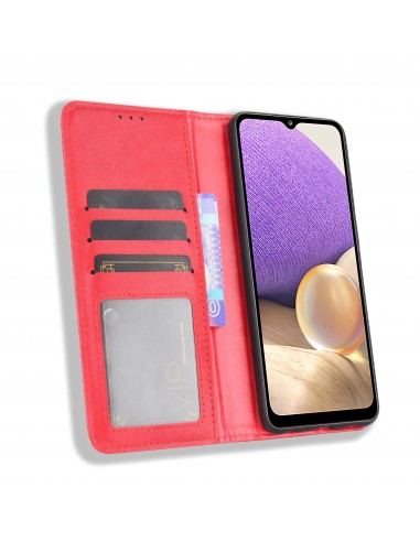 Etui portefeuille OnePlus 9 Magnetic Vintage Rouge