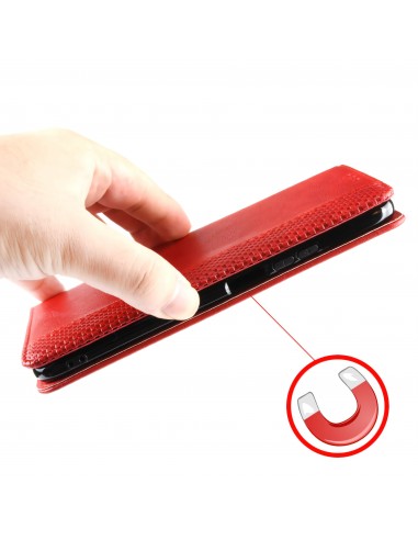 Etui portefeuille OnePlus 9 Magnetic Vintage Rouge