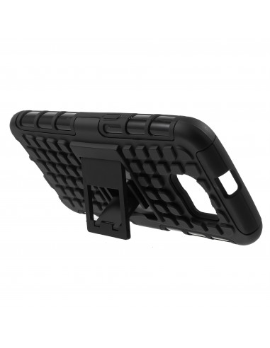 Coque antichoc Galaxy S6 Hybride avec support Noir