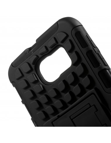 Coque antichoc Galaxy S6 Hybride avec support Noir
