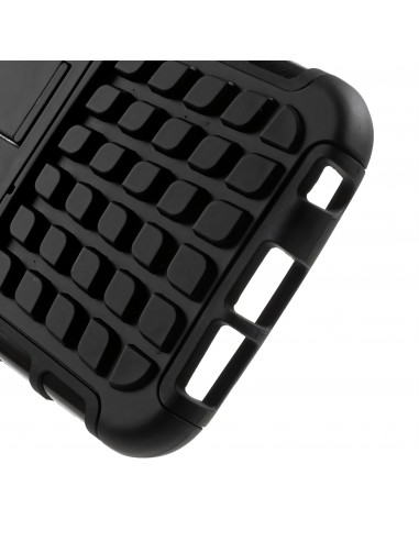 Coque antichoc Galaxy S6 Hybride avec support Noir