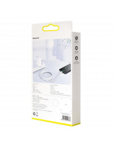 Câble Type C Flash Charge - 2 mètres - BASEUS Blanc