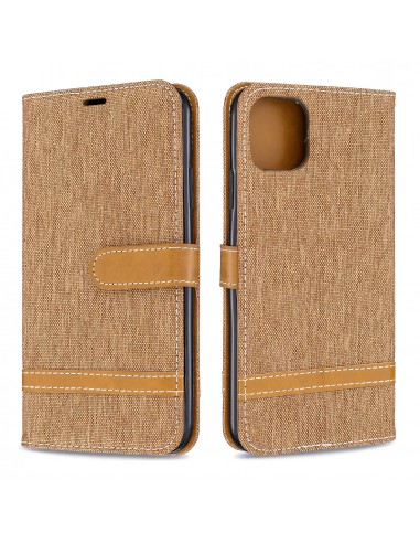 Etui iPhone 11 Pro Max - Style Jeans Marron