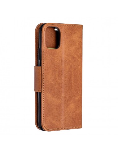 Etui portefeuille iPhone 11 - Simili cuir Marron