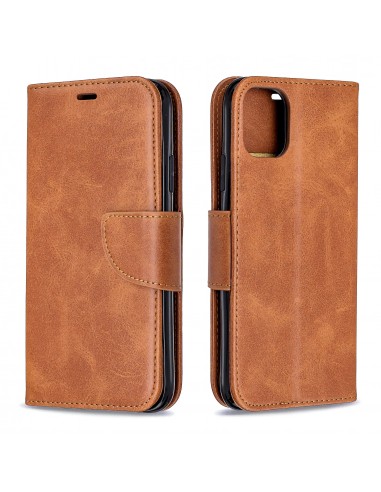 Etui portefeuille iPhone 11 - Simili cuir Marron