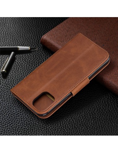 Etui portefeuille iPhone 11 - Simili cuir Marron