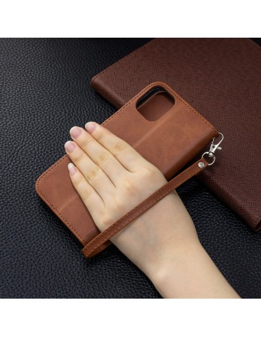 Etui portefeuille iPhone 11 - Simili cuir Marron