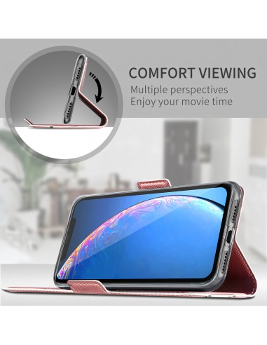 Etui design iPhone 11 avec rangements cartes Rose