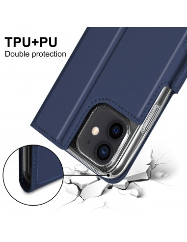 Etui iPhone12 Mini avec rangements cartes Bleu foncé