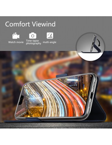 Etui iPhone12 Mini avec rangements cartes Bleu foncé