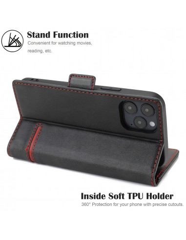 Etui de protection iPhone 12 et iPhone 12 Pro - Style business Noir