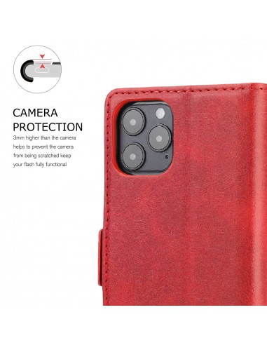 Etui de protection iPhone 12 et iPhone 12 Pro - Style business Rouge