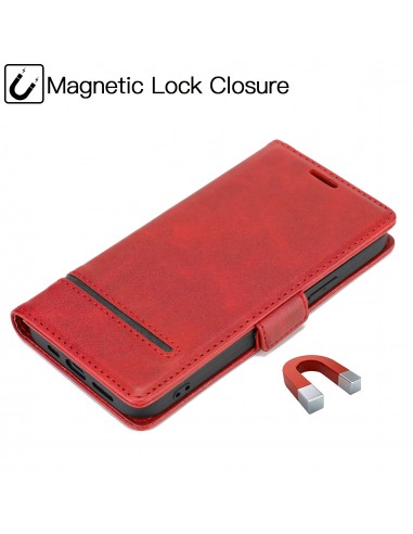 Etui de protection iPhone 12 et iPhone 12 Pro - Style business Rouge