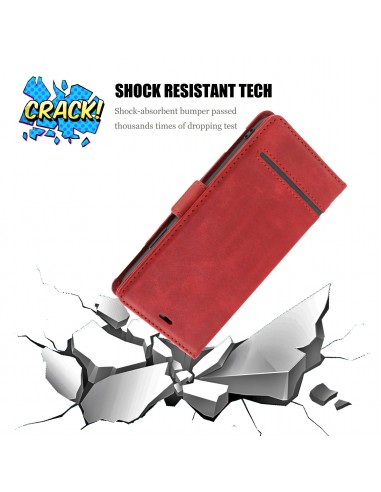 Etui de protection iPhone 12 et iPhone 12 Pro - Style business Rouge