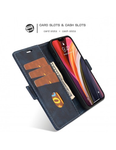 Etui de protection iPhone 12 et iPhone 12 Pro - Style business Bleu