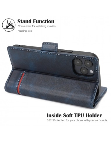 Etui de protection iPhone 12 et iPhone 12 Pro - Style business Bleu